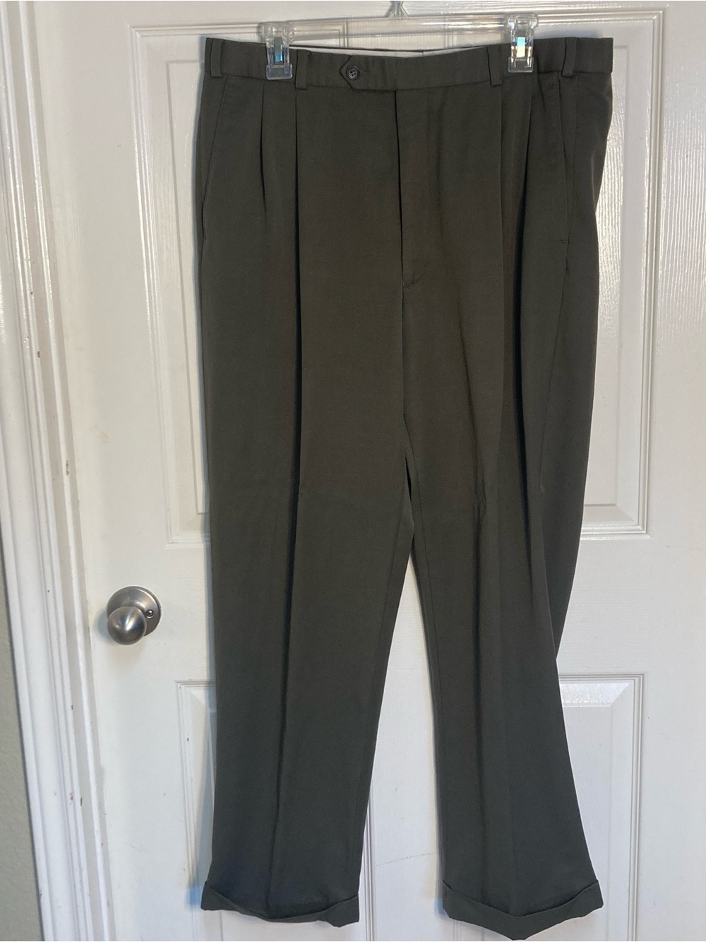 Brooks Brothers Olive Green Pleated Dress Pants